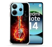 Cokitec Coque Renforcée pour Xiaomi Redmi Note 14 4G Musique Guitare Electrique