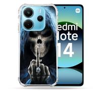 Cokitec Coque Renforcée pour Xiaomi Redmi Note 14 4G Tete de Mort Doigt