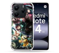 Cokitec Coque Renforcée pour Xiaomi Redmi Note 14 5G Manga Demon Slayer Groupe