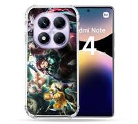 Cokitec Coque Renforcée pour Xiaomi Redmi Note 14 Pro 4G Manga Demon Slayer Groupe