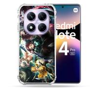 Cokitec Coque Renforcée pour Xiaomi Redmi Note 14 Pro 5G Manga Demon Slayer Groupe