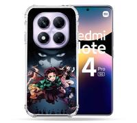 Cokitec Coque Renforcée pour Xiaomi Redmi Note 14 Pro 5G Manga Demon Slayer Noir