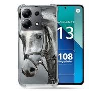 Cokitec Coque Renforcée Shatterproof pour Xiaomi Redmi Note 13 4G Animal Cheval Blanc