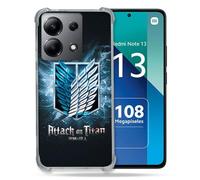 Cokitec Coque Renforcée Shatterproof pour Xiaomi Redmi Note 13 4G Manga Attaque Titans Noir