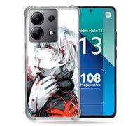 Cokitec Coque Renforcée Shatterproof pour Xiaomi Redmi Note 13 4G Manga Tokyo Ghoul Kaneki Blanc
