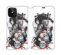 Cokitec Housse Cuir Portefeuille pour Iphone 12/12 Pro Manga Demon Slayer Blanc