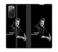 Cokitec Housse Cuir Portefeuille pour Samsung Galaxy S20 FE / S20FE Johnny Hallyday Noir
