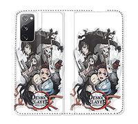 Cokitec Housse Cuir Portefeuille pour Samsung Galaxy S20 FE / S20FE Manga Demon Slayer Blanc