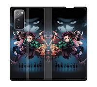 Cokitec Housse Cuir Portefeuille pour Samsung Galaxy S20 FE / S20FE Manga Demon Slayer Noir