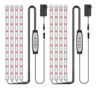 COKOLILA 2 Packs 4 Barres Lampe pour plantes LED, Sunlike Lampe Horticole 480 LED, Lampe Croissance avec minuterie Auto ON/Off 6/12/18H, 3 modes d'éclairage, Lampes de culture d'intérieur