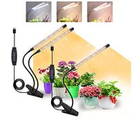 COKOLILA 2 pièces Lampe pour Plantes, 240 LEDs lumière à spectre complet, 3000K 5000K 660nm pour plantes d'intérieur avec minuterie 3/9/12H, 3 modes, idéal pour les petites plantes (sans adaptateur)