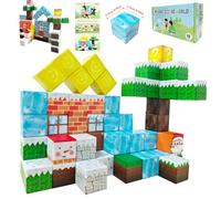 Cokomono Blocs de Construction Magnétiques Mon Monde Magnétique Jouet de Construction pour Enfants à Partir de 3 Ans - Jouet Créatif Montessori (Glacier, pièce, 64)