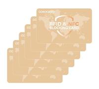 Cokoozoo Lot de 6 cartes de blocage RFID, protection de carte de crédit, protection de carte de crédit Force Field Max, bloqueur RFID antivol sans contact, pour cartes de débit, cartes de crédit et