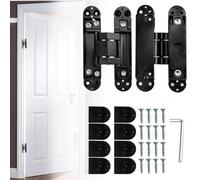 Cokritsm 177mm Charnière Invisible pour Portes, Charnières Invisible de Porte Cachées pour Portes lourdes, Charge de 80 kg,Charnières de Porte Pliantes 3D avec Vis à clé Hexagonale,Ouverture de 180º