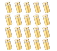 Cokritsm 20PCS Vis d’entretoise de signe, 12x20mm en acier inoxydable Entretoises murales Vis publicitaires, Porte-verre de signe Vis publicitaires Boulons Clous Support mural Or