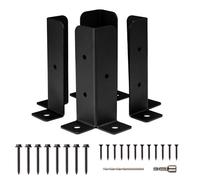 Cokritsm 4Pcs Kit De Supports De Base De Poteau Bois RéGlables Pbase De Poteau Terrasse Pour1.5X1.5,2X2,2X4,4X4 Poteaux Supports Pour BoîTes Aux Lettres,Supports D'Ancrage Pour Poteaux De ClôTure