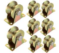Cokritsm 8Pcs Poulie de levage V 50mm, Roulette à Rainure en V 50mm,Roulette de Levage, Roue Gorge Poulies Cable pour Cordes Rail Portail Coulissan Capacité de Charge 210kg