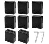 Cokritsm Lot de 8 pinces à verre 8-10 mm en acier inoxydable 304, clips noirs réglables en verre à dos plat pour balustrade, rampe, support de poignée pour fenêtre d'escalier