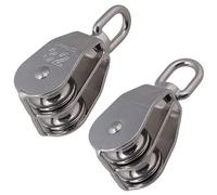 Cokritsm Poulie Pour Cable, Poulie De Levage, M32 Double Poulies En Acier Inoxydable 304, Charge Maximale 250Kg 2PCS