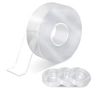Cokshy Lot de 4 rouleaux de ruban adhésif double face extra fort - 30 mm - Transparent - Nano Tape - Ruban adhésif double face amovible - Pour bureau, cuisine, salle de bain - Pour photos, affiches,