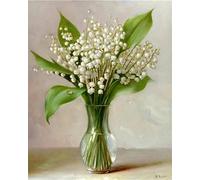 COKYIS 5D Diamond Painting composition florale muguet DIY Diamant Painting Kit Complet Diamant Arts Canevas Craft Maison Décoration Murale Decor(40 * 50cm)