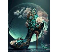 COKYIS 5D Diamond Painting talons hauts à fleurs DIY Diamant Painting Kit Complet Diamant Arts Canevas Craft Maison Décoration Murale Decor(40 * 50cm)