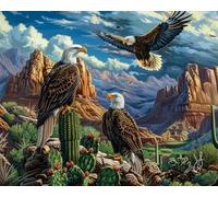 COKYIS Kit Broderie Point de Croix Aigle DIY débutant canevas point de croix kit 11CT toile pré-imprimé noel décoration de la maison-40x50cm