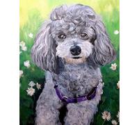 COKYIS Kit Broderie Point de Croix Compté caniche DIY débutant canevas point de croix kit 11CT toile pré-imprimé noel décoration de la maison,40x50cm