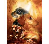 COKYIS Kit Broderie Point de Croix Compté chien DIY débutant canevas point de croix kit 11CT toile pré-imprimé noel décoration de la maison,40x50cm