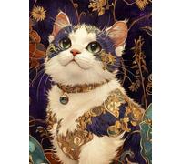 COKYIS Kit Broderie Point de Croix Compté DIY débutant canevas point de croix kit 11CT toile pré-imprimé noel décoration de la maison Chat 40x50cm