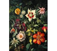 COKYIS Kit Broderie Point de Croix Compté DIY débutant canevas point de croix kit 11CT toile pré-imprimé noel décoration de la maison Floral 40x50cm