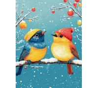 COKYIS Kit Broderie Point de Croix Compté DIY débutant canevas point de croix kit 11CT toile pré-imprimé noel décoration de la maison Oiseau coloré 40x50cm
