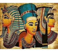 COKYIS Kit Broderie Point de Croix Compté figurines de l'egypte ancienne DIY débutant canevas point de croix kit 11CT toile pré-imprimé noel décoration de la maison,40x50cm