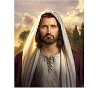 COKYIS Kit Broderie Point de Croix Compté homme religieux jésus DIY débutant canevas point de croix kit 11CT toile pré-imprimé noel décoration de la maison,40x50cm