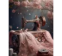 COKYIS Kit Broderie Point de Croix Compté Machine à coudre en fleurs de cerisier DIY débutant canevas point de croix kit 11CT toile pré-imprimé noel décoration de la maison,40x50cm