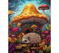 COKYIS Kit Broderie Point de Croix Compté Maison champignon Hérisson DIY débutant canevas point de croix kit 11CT toile pré-imprimé noel décoration de la maison,40x50cm