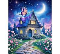 COKYIS Kit Broderie Point de Croix Compté Maison de rêve DIY débutant canevas point de croix kit 11CT toile pré-imprimé noel décoration de la maison,40x50cm