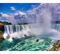COKYIS Point de Croix Canevas Kit Adulte Cascade du Niagara 11CT Kits de point de croix de démarrage de broderie pré-imprimés pour les débutants décoration murale,40x50cm