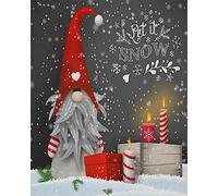 COKYIS Point de Croix Canevas Kit Adulte Gnome Père Noël 11CT Kits de point de croix de démarrage de broderie pré-imprimés pour les débutants décoration murale,40x50cm