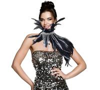 Col à plumes, cape gothique à plumes, pour femme, châle, cape, écharpe, châle, châle, écharpe, châle, écharpe, châle, pour Halloween, cosplay, costume, épaule, col shrug