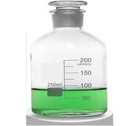 col à vis avec tubulure, Ensemble de flacons de réactifs à col étroit de laboratoire avec bouchon rodé en verre multicolore, plusieurs tailles(250mL 2pcs)