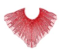 Col brodé de paillettes détachables, mailles douces, Red | Mailles douces détachables pour des déclarations de mode uniques, des cols vintage pour les robes de soirée et les