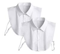 Col Chemise 2 pièces, col Chemisier pour Femme, empiècements col Chemisier pour Femme, empiècements col Blanc, Faux col pour Femme, Extensions col Chemisier, idéal pour Chemises, Pulls