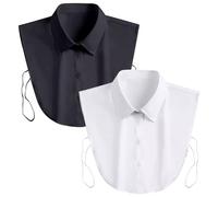 Col Claudine Amovible, 2 Pièces Faux Col Chemise Femme, Réutilisable, pour Bureau Club Mariage Fête Lécole Quotidien