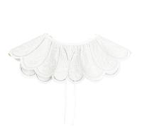 Col creux brodé for femme, mode, faux col blanc, patte de boutonnage avant, à lacets, châle, robe, chemisier, décor