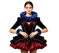 Col de Clown à Volants avec Manchettes Style Renaissance Collerette et Manchettes Tulle Volant Élisabéthan Col à Volants Victorien pour Costume de Cirque Accessoire Costume pour Halloween Cosplay Bal