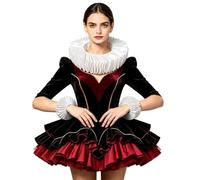 Col de Clown à Volants avec Manchettes Style Renaissance Collerette et Manchettes Tulle Volant Élisabéthan Col à Volants Victorien pour Costume de Cirque Accessoire Costume pour Halloween Cosplay Bal
