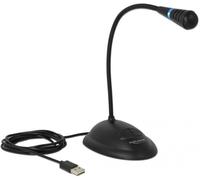 DeLock Microphone USB 65871 à col de cygne avec support et touche muet Noir