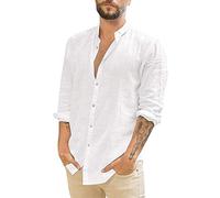 Col décontracté Chemise rabattue Bouton Chemise Solide Hommes Hauts Longs Manches Hommes Chemises T-Shirts Hauts pour Hommes