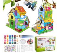 Col-Pary 2 pack Nichoir pour enfants,Maison D'oiseau Bricolage Kit, kit de nichoir à construire, jouets en bois,DIY Birdhouse Kit,projets d'artisanat pour enfants,garçon, fille, 5 à 8 ans, 8 à 12 ans